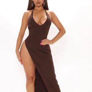 Just A Little Higher Sweater Maxi Dress - Chocolate size S
